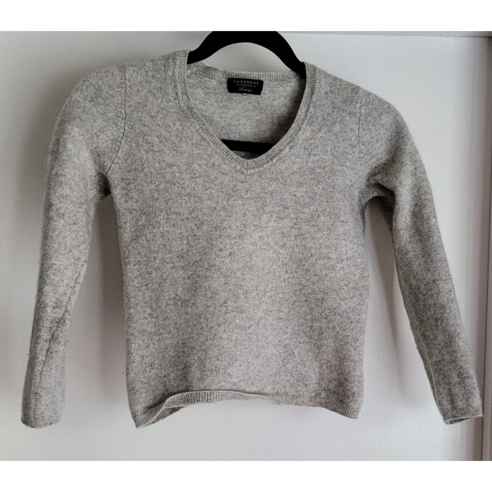 Charter Club Cashmere Women's Long Sleeve Pullover Sweater Gray